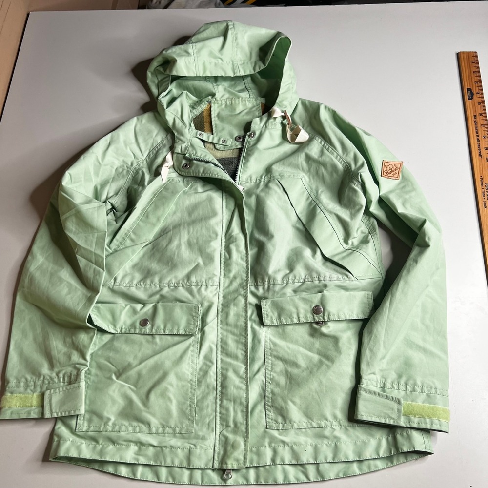 Woolrich Mint Green Hooded Field Jacket Utility Parka Scovill Hardware Medium